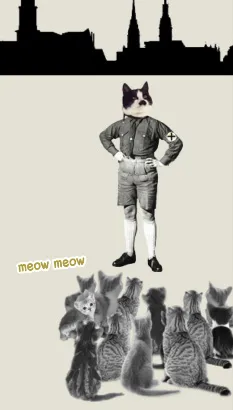 A picture of Kitler and some kittens