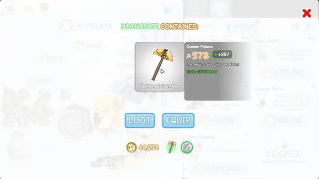 Mooncrate haul pickaxe hover