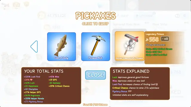 Pickaxes legendary