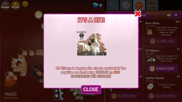 Mars hit song event